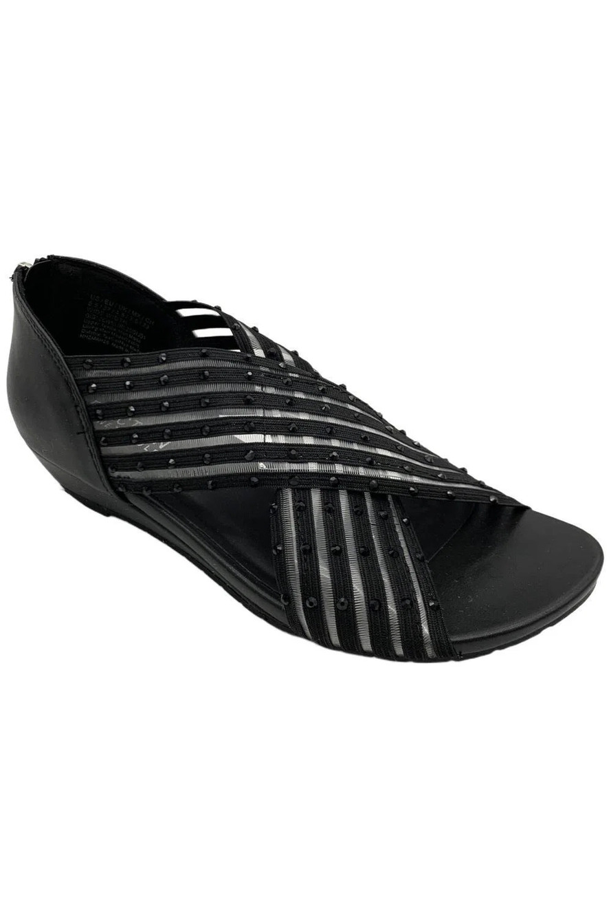 Kenneth Cole Reaction Women's Gigi Jeweled Stretch Sandal Black - Medium